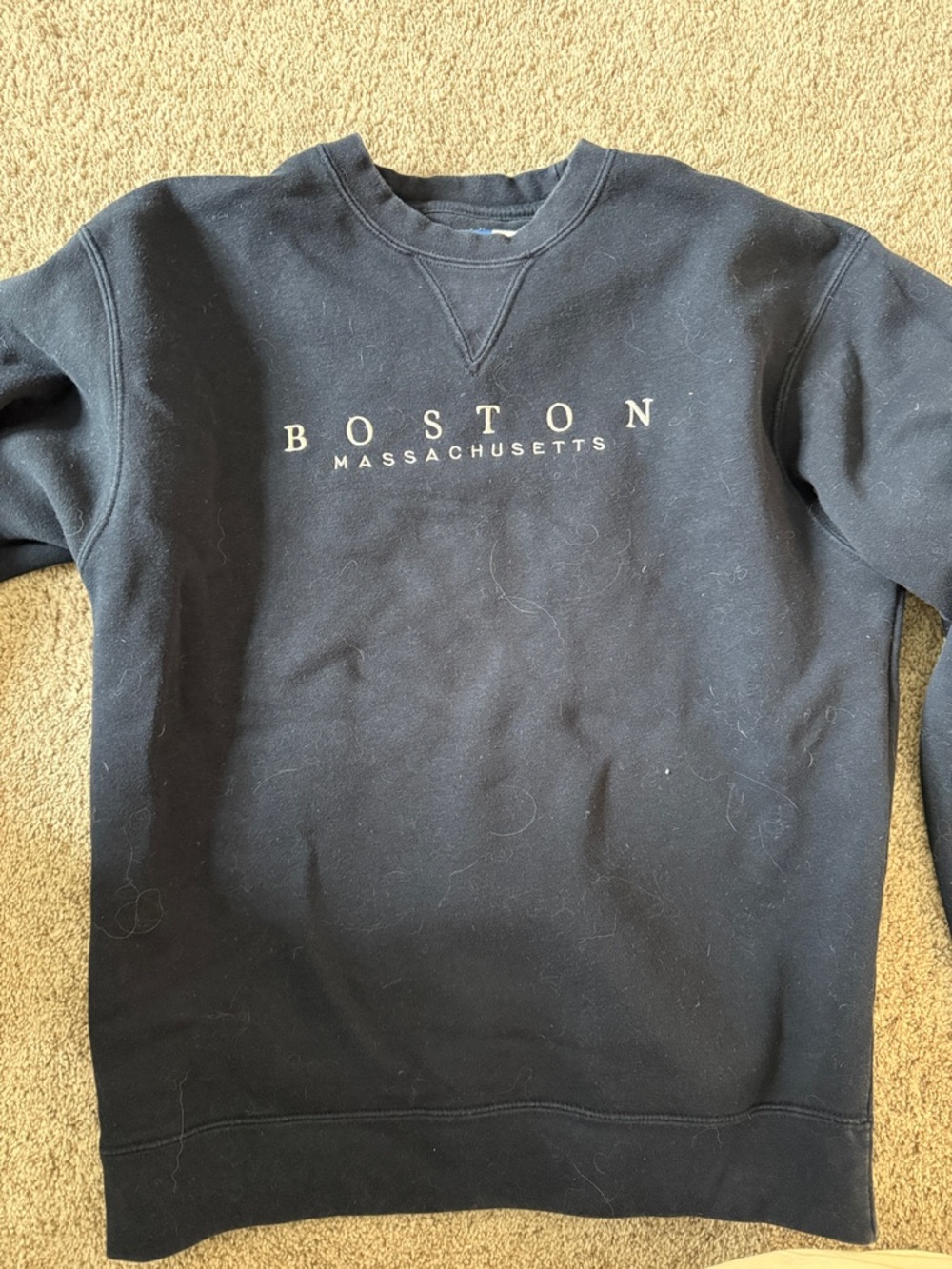 Boston Massachusetts Black Crewneck Sweatshirt